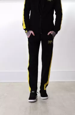 Штаны Custom Wear с лампасами Black/Yellow XS