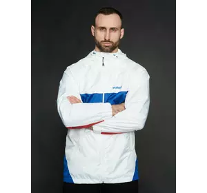 Вітровка чоловіча Athletic біла, синє з червоним Custom Wear XL