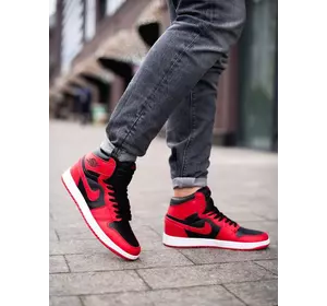 Кроссовки Nike Air Jordan красные высокие